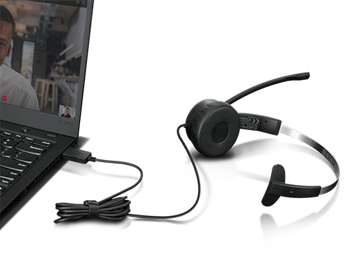 Lenovo 100 Mono Headset Wired Head-band Office/Call center USB Type-A Black Lenovo 100 Mono Headset Wired Head-band Office/Call center USB Type-A Black